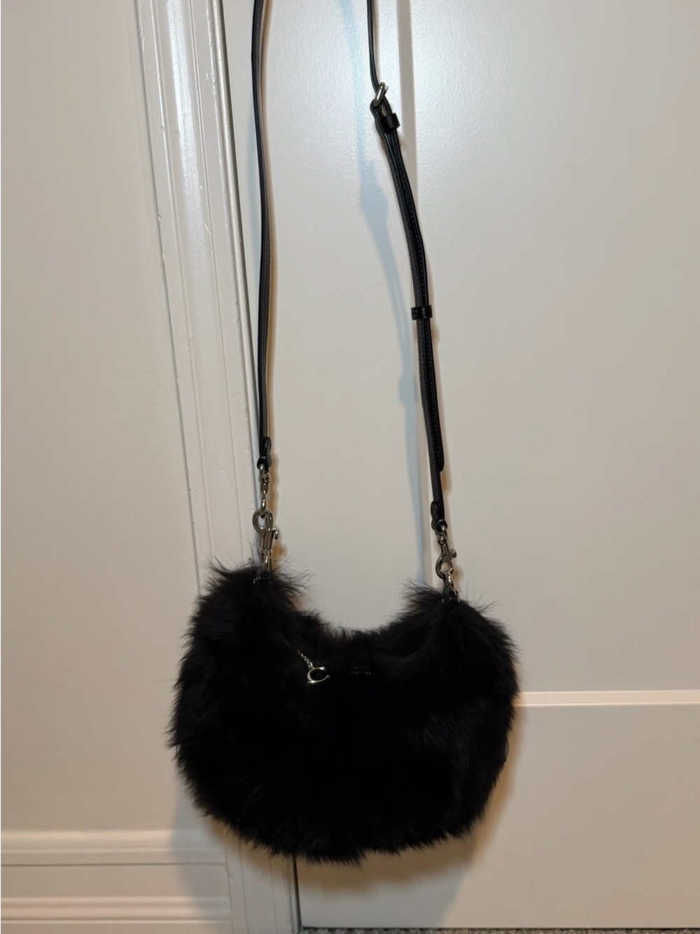 Coach NWT - Jonie Plush Black Shearling Bag CW575 - Picture 12 of 12
